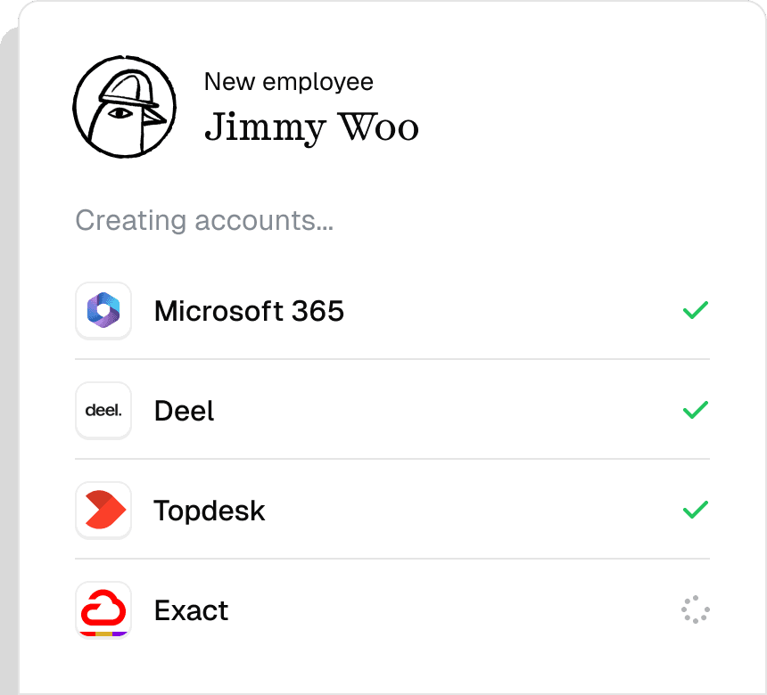 Productscherm: accounts aanmaken